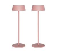 K-Bright 2 pezzi Lampada da tavolo, Lampada Notte 3000K, Protezione IP54 Lampada Led Ricaricabile senza fili, Adatto A Cena,Lettura,Camera,Giardino E Tanto In Piu (Rosa)
