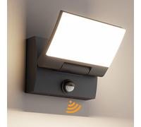 K-Bright 30W Applique da esterno con sensore di movimento,Nero,4000K | Panel orientabile a 150°, impermeabile IP65, alluminio+PC,2000LM per Esterno/Interno (ingresso, terrazza, giardino)