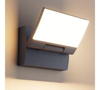 K-Bright 30W LED applique da esterno per interni, lampada da per esterni a parete con pannello orientabile a 180° Applique da esterno per entrata terrazza balcone, IP65, Antracite, 2000 lumen, 3000K