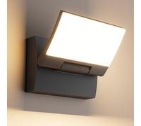 K-Bright 30W LED applique da esterno per interni,Nero,3000K | lampada da per esterni a parete con pannello orientabile a 180° per entrata terrazza balcone, 144LEDS,IP65, 2000LM