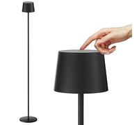 K-Bright Lampada da terra a LED, 4 W, dimmabile, touch control, in metallo alluminio, adatta per soggiorno, camera da letto, ufficio, illuminazione supplementare (nero)