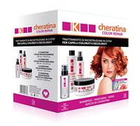 K-Cheratina Color Repair, Trattamento Professionale Capelli Colorati e Decolorati con Shampoo Ricostruzione, Maschera Antiossidante, Siero Ristrutturante e Gocce di Cheratina per Preservare il Colore