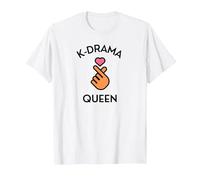 K-Drama Queen per Il Fan del Dramma Coreano Maglietta, Uomo, Bianco, 4XL
