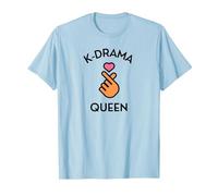 K-Drama Queen per Il Fan del Dramma Coreano Maglietta, Uomo, Celeste, M