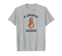 K-Drama Queen per Il Fan del Dramma Coreano Maglietta, Uomo, Grigio Melange, 5XL