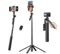K&F CONCEPT 177cm Treppiede per cellulare, Adatto per DJI OSMO POCKET 4&3, 4 Gambe e Maniglia Stabilizzatrice, Telecomando Bluetooth, Rotazione 360°, Bastone Selfie per iPhone e Android, Viaggi e Vlog