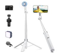 K&F CONCEPT 180cm Treppiede iPhone, 3-in-1 Selfie Stick Magnetico+Clip con Telecomando, Treppiede Magnetico Rotante a 360°, Compatibile con iPhone 17-12 e telefoni Android, Accessori con vite 1/4"