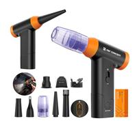 K&F CONCEPT 2 in 1 Soffiatore Aspiratore Elettrica con Luce LED, 150000RPM Aria Compressa Spolverino Air Duster | Batteria 5000mAh | Velocità Regolabile | per Fotocamera,Auto,PC,Tastiera,All'aperto