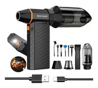 K&F CONCEPT 2 in 1 Soffiatore Aspiratore Elettrico 300000 RPM Magnetico, 3 Velocità Aria Compressa Spolverino Air Duster | 2 Luci | Motore Brushless | Pulizia PC,Tastiere,Auto e Ambienti Esterni