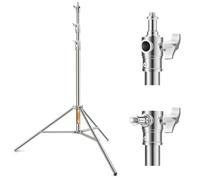 K&F CONCEPT 280 cm in acciaio inossidabile Spring Light Stand, supporto per luce fotografica pieghevole, 1/4 '' e 3/8 "Staffa per impieghi gravosi per studio fotografico, Last10 kg