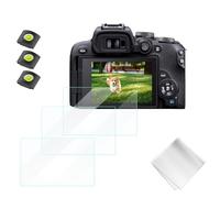 K&F CONCEPT 3 Pellicole Protettive Compatibile con Canon R10 R100 | Include 3 coperture hot shoe con livella a bolla, 1 panno e adesivi, vetro temperato antigraffio - PF07