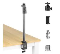 K&F CONCEPT 14-40'' Supporto tavolo fotocamera con testa a sfera a 360° rimovibile e vite 1/4"-3/8" e morsetto a C e supporto treppiede telefono cellulare, supporto luce da tavolo Carico 3 kg