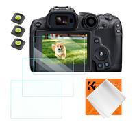 K&F CONCEPT 3PCS Protezione Pellicola per Canon EOS R6 Mark II R6 R7, Vetro Temperato Protettore Schermo 0,3 mm Durezza 9H con 3 pcs Coperture di Hot Shoe, un Panno Pulizia