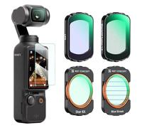 K&F Concept 4 Pezzi Set di Filtri Magnetico per DJI OSMO Pocket 3, con Filtro Black Mist 1/4, Blue Streak, Naturale Notte, Stella, Accessori