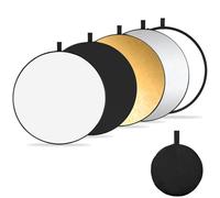 K&F CONCEPT 5-in-1 Riflettore di luce 43" (110 cm) Diffusore Fotografico Pieghevole Portatile per Studio e Illuminazione Esterna Oro Argento Bianco Nero Traslucido