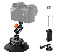 K&F CONCEPT 6“ Supporto Fotocamera a Ventosa con Braccio Magico a Testa Sferica, Supporto a Ventosa dell'Auto con Fori per ARRI 1/4" 3/8" Compatibile con GoPro, Insta360 X5, Action 5 Pro, Telefono
