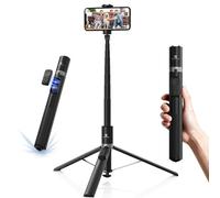 K&F CONCEPT 69" Bastone Selfie Auto-Apertura, Treppiede Selfie Stick con Telecomando Bluetooth a 9 Pulsanti, Rotazione a 360°, Treppiede per Smartphone per Viaggi, Vlogger, Nero, Testurizzato