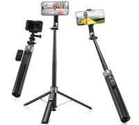 K&F CONCEPT 71" Treppiede iPhone, 3-in-1 Selfie Stick Magnetico+Clip con Telecomando, Treppiede Magnetico Rotante a 360°, Compatibile con iPhone 17-12 e telefoni Android, Accessori con vite 1/4".