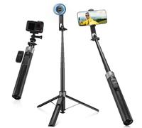 K&F CONCEPT 72" Treppiede iPhone, 3-in-1 Selfie Stick Magnetico+Clip con Telecomando, Treppiede Magnetico Rotante a 360°, Compatibile con iPhone 17-12 e telefoni Android, Accessori con vite 1/4".