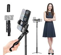 K&F CONCEPT A200 Bastone Selfie Treppiede, 110 CM Selfie Stick Estensibile in Alluminio con Due Clip per Smartphone e Telecomando Bluetooth, Rotazione a 360° per iPad iPhone Samsung Galaxy Huawei