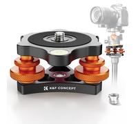 K&F Concept Base di Livellamento per Treppiede Fotocamera, Base in Alluminio con Vite da 3/8" e Adattatore a Vite da 1/4" a 3/8", Regolazione Precisa dell'angolo di ±5° per Fotografia Panoramica Micro