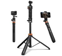 K&F Concept Bastone Selfie 175cm, Treppiede per Smartphone con Telecomando e Vite da 1/4", 2-in-1 Tripod per Fotocamera Sportiva/DSLR/Cellulare, Compatibile con DJI Osmo Pocket 3, insta360 X5, Gopro