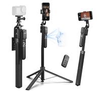 K&F CONCEPT Bastone Selfie 180CM, Treppiede di Seguimento AI 360°, Dispositivo Automatico e Pieghevole, Controllo Gestuale, Telecomando Bluetooth, 7 in 1 per Video/Vlog/Live