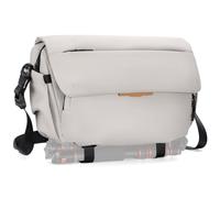 K&F CONCEPT Borsa a Tracolla per Fotocamera, Borsa Macchina Fotografica Impermeabile 15L con Scomparto Notebook 13", Camera Bag per Reflex e Mirrorless, Adatta per Obiettivo 70-200mm, Bianca