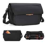 K&F CONCEPT Borsa a Tracolla per Fotocamera, Borsa Macchina Fotografica Impermeabile 15L con Scomparto Notebook 13", Camera Bag per Reflex e Mirrorless, Adatta per Obiettivo 70-200mm, Nero