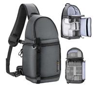 K&F Concept Borsa a Tracolla per Fotocamera, Zaino Monospalla Fotografico, Zaino Fotografico Piccolo Casual Antifurto Compatibile con DSLR SLR Mirrorless macchina fotografica
