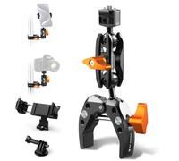 K&F CONCEPT Braccio Magico con Super Clamp, Testa a Sfera 360° e Vite 1/4" | Con adattatore GoPro e supporto per smartphone, compatibile con fotocamera e stabilizzatore, capacità fino a 3 kg - MS13