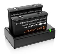 K&F CONCEPT Compatibile con Insta360 X4 Batteria, 2 Batterie di Backup da 2350 mAh con Caricatore LED a Doppio canale USB Type-C, Compatibile con Insta360 X4 la Videocamera Sportiva