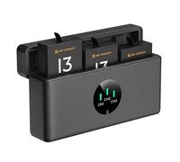 K&F CONCEPT Confezione da 3 Batterie per Hero 13 con Caricabatterie, Batteria Enduro da 2100 mAh e Caricatore USB a 3 Slot LCD Compatibile con Hero 13 Black Action Camera