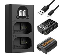 K&F CONCEPT DMW-BLK22 Batteria di Ricambio e Caricatori Set, 2400 mAh Batteria D