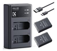 K&F CONCEPT EN-EL14 Batteria (2-Pack), 1050mAh Batteria Caricabatteria Dual Slot Compatibile con Nikon D3500 D5600 D3200 D3300 D3400 D5500 Coolpix P7800 P7700 P7200 P7100 P7000