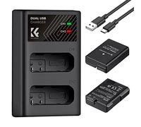 K&F CONCEPT EN-EL14 Batteria (Confezione da 2) e Caricabatterie Dual USB Intelligente compatibile con Nikon D3500 D5600 D3200 D3300 D3400 D5500 Coolpix P7800 P7700 P7200 P7100 P7000