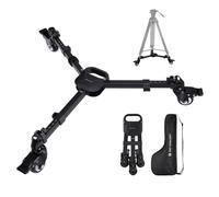 K&F Concept Heavy Duty Tripod Dolly, Carrucola per Treppiede Fotografica Universale con Ruote in Gomma da 3 inch e Gambe Regolabili e Borsa di Stoccaggio per Fotocamera e Videocamera, Max Carico 20kg