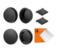 K&F CONCEPT Kit 2 Tappi EF Mount Compatibile con Canon, Corpo e Obiettivo | Include 2 coperture hot shoe e 1 panno, compatibile con fotocamere Canon EF Mount - PC13