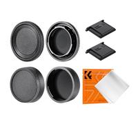 K&F CONCEPT Kit 2 Tappi F-Mount Compatibile con Nikon, Corpo e Obiettivo | Include 2 coperture hot shoe e 1 panno, compatibile con Nikon D5, D850, D750, D5000, D7000 e altri - PC11