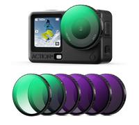 K&F CONCEPT Kit 6 Filtri Snap On CPL ed ND Compatibile con DJI Osmo Action 6 - CPL, ND8, ND16, ND32, ND64, Difusione Nera 1/4, Accessori per Action Camera in Vetro Ottico HD e Multirivestimento