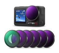 K&F CONCEPT Kit di 6 Filtri ND Compatibili con DJI Osmo Action 5 Pro/Action 4, Vetro Ottico HD Multiplo Strato CPL + ND8 + ND16 + ND32 + ND64 + ND256 Accessori per Action Camera a Densità Neutra
