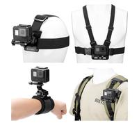 K&F Concept Kit di Accessori per Action Cam Fotocamere Sportive Compatibile con GoPro Hero Insta360 DJI Osmo 360 Action Teléfono, Include Clip per Zaino, Fascia Toracica, FasciaTesta, Polsino