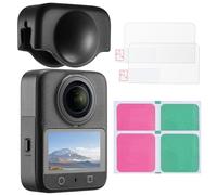 K&F CONCEPT Kit Pellicola Schermo Compatibile con Accessori DJI OSMO 360 - Vetro Temperato Ultra HD con Coprilente in Silicone, Durezza 9H Antimpronte e Antigraffio