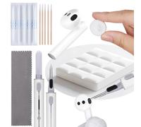 K&F Concept Kit Pulizia AirPods 8 in 1 con Adesivi Sostitutivi/Panno Detergente / 5 Cotton Fiocchi- Set per la Pulizia di AirPods Pro 1/2/3/4, Cuffie Bluetooth e Auricolari