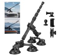 K&F CONCEPT Kit Supporto a Ventosa 5 in 1 con Braccio Magico e Asta | Supporto fotocamera auto con adattatore per action cam e smartphone, compatibile con DJI Action 5/4, GoPro 13, Insta360 X5/X4