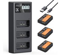 K&F Concept LP-E10 Batteria 1200mAh, tripla potenza, kit caricatore LCD triplo slot, compatibile con Canon EOS Rebel T7 T6 T5 T3 T100 Kiss X50 70 EOS 1100D 1200D 1300D 2000D