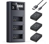 K&F CONCEPT LP-E12 Batteria 1100mAh, tripla potenza, kit caricatore LCD triplo slot compatibile con EOS M, M2, M10, M50, M50 Mark II, M100