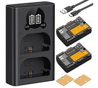 K&F CONCEPT LP-E6NH 2250mAh Batteria di Ricambio con Kit Caricabatterie USB Dual-Slot, Compatibile con Canon EOS 90D, 80D, 70D, 5D Mark II III IV, 5DS SR, 6D, 6D Mark II (2 pezzi)