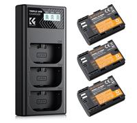 K&F CONCEPT LP-E6NH Batteria 2250mAh Alta Capacità ad 3 Slot Caricatore con Schermo LCD Compatibile con Canon EOS R5 R6 R7 60D 70D 80D 90D 5D Mark II III IV 6D 6D II 7D 7D II