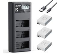K&F CONCEPT LP-E8 Batteria (3 pezzi) 1200mAh e Caricatore LCD a 3 slot, Compatibile con Canon EOS Rebel T3i, T2i, T4i, T5i, EOS 600D, 550D, 650D, 700D, Kiss X5, Kiss X4, Kiss X6